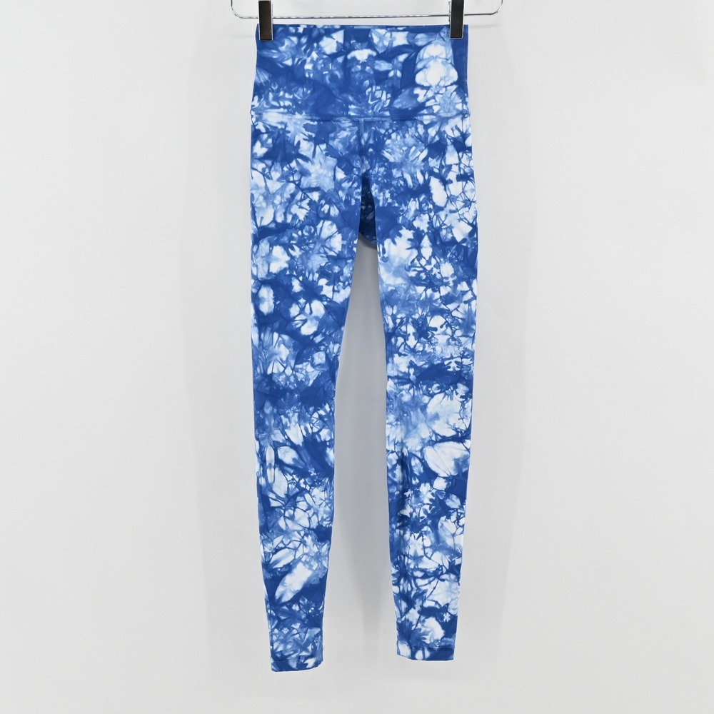 Lululemon Wunder Under High Rise Leggings Womens‎ Size 2 Blue Shibori Tie Dye